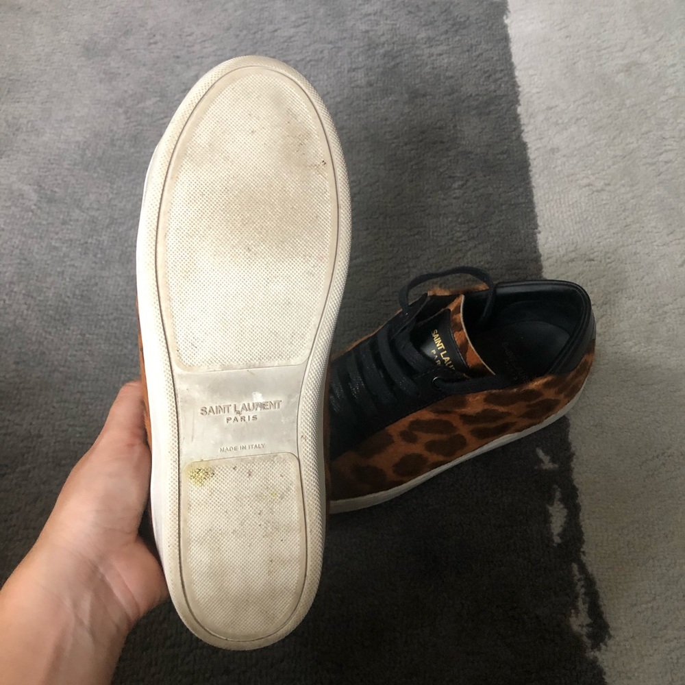 Saint Laurent Leopard Calf Hair Sneakers - Picture 4 of 5